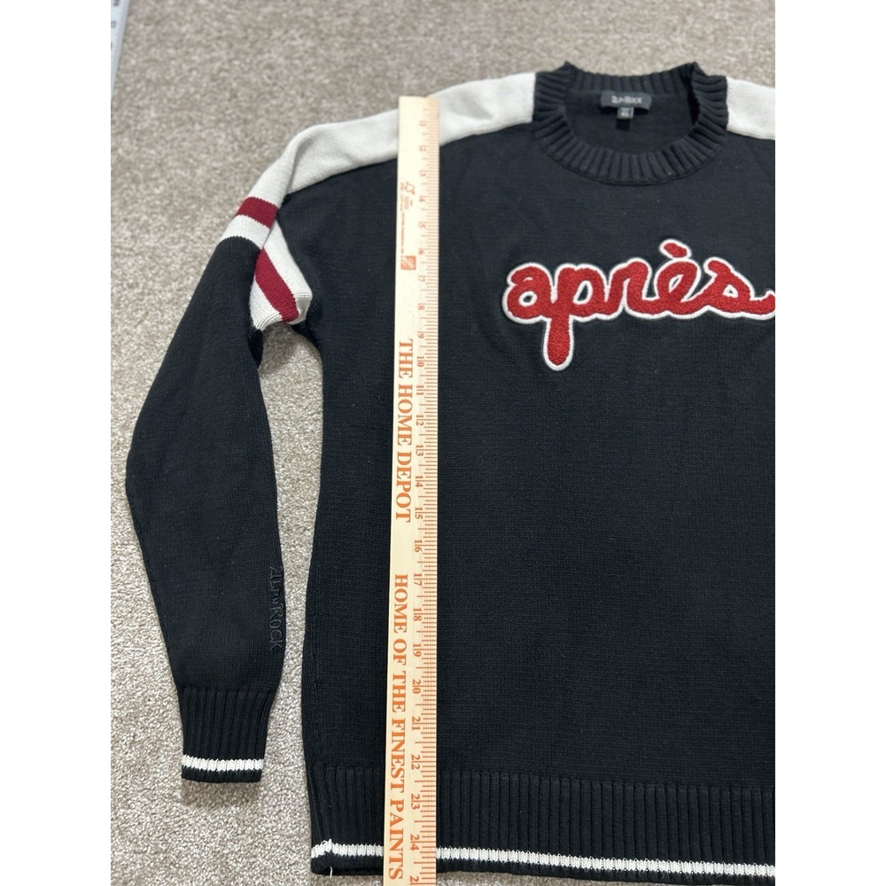 Alp N Rock Apres Ski Sweater Women's XL Black Script Logo Winter Lux - Picture 2 of 9